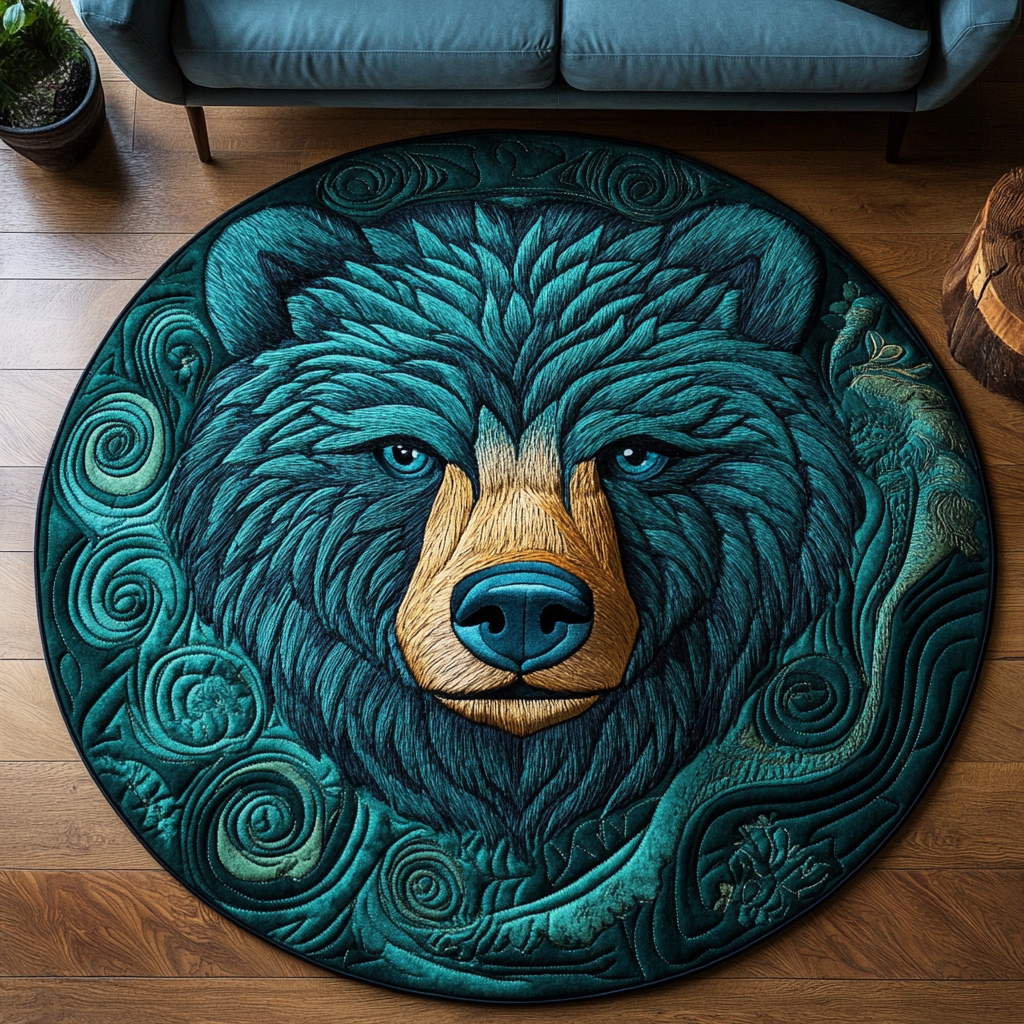 Wild Bear Spirit Quilted Round Mat NCU0DK1097