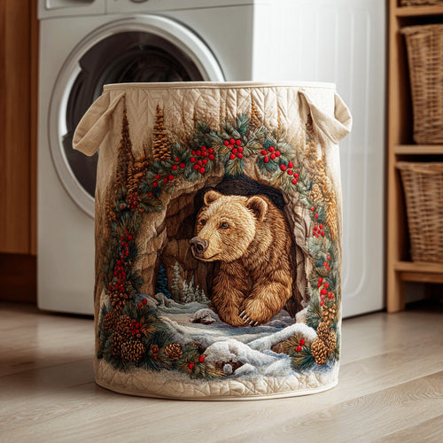 Wild Bear Winter Quilted Laundry Basket NCU0NTD1032