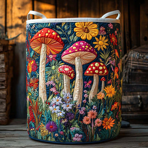 Wild Blossom Shroom Patch Quilted Laundry Basket NCU0NXD1055