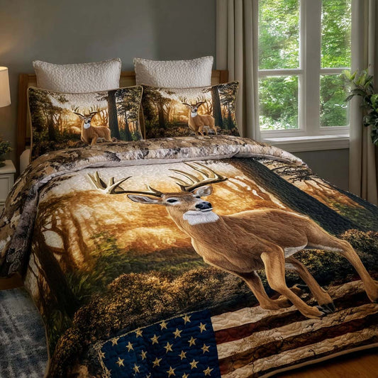 Wild Buck 3-Piece Quilted Bedding Set NCU0NNT2648
