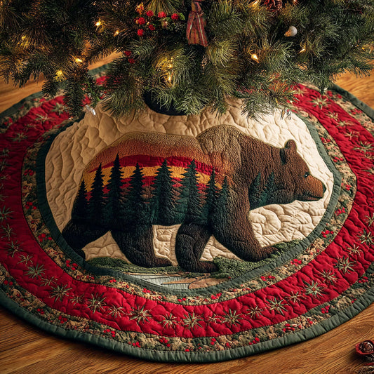Wild Creek Bear Christmas Quilted Tree Skirt NCU0NTD948
