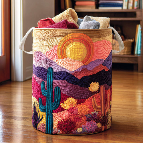 Wild Desert Cactus Quilted Laundry Basket NCU0NNL061