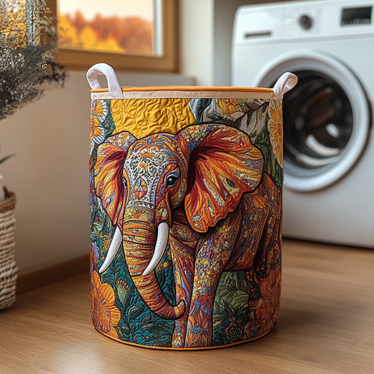 Wild Elephant Quilted Laundry Basket NCU0DDK617