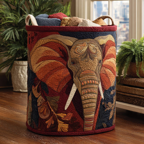 Wild Elephant Quilted Laundry Basket NCU0DV1687