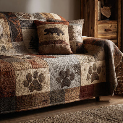 Wild Footprints Quilted Sofa Cover NCU0NNT2835