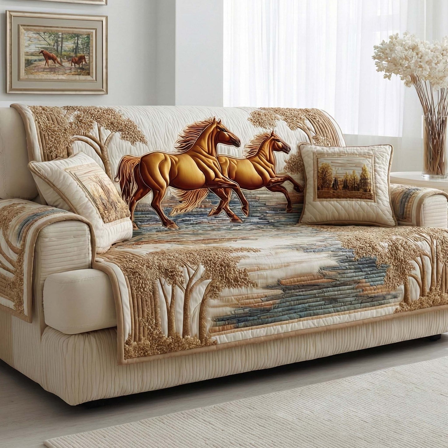 Wild Gallop Quilted Sofa Cover NCU0NXD1333