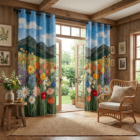 Wild Garden Quilted Curtains NCU0DV1990