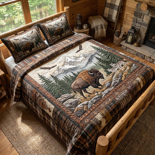 Wild Horizon 3-Piece Quilted Bedding Set NCU0DV2145