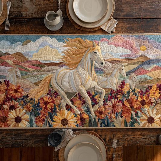 Wild Horse Bloom Quilted Table Runner NCU0HNH474