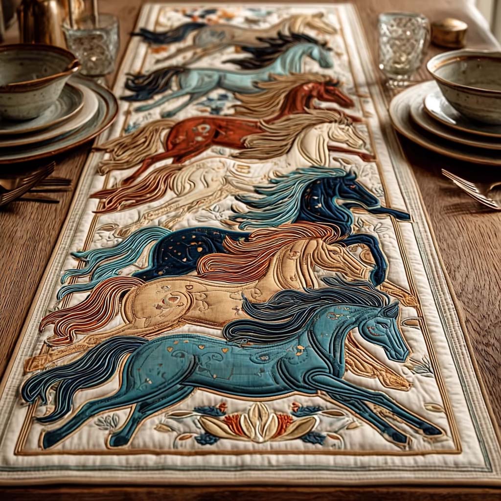 Wild Horses Heritage Quilted Table Runner NCU0DQQ0180