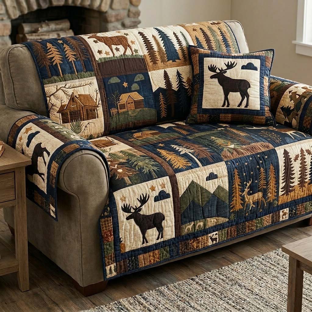 Wild Lodge Comfort Quilted Sofa Cover NCU0DQQ0747