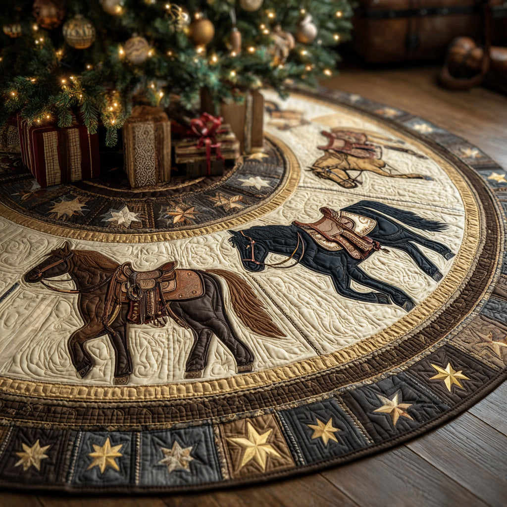 Wild Mustang Christmas Quilted Tree Skirt NCU0LDH132