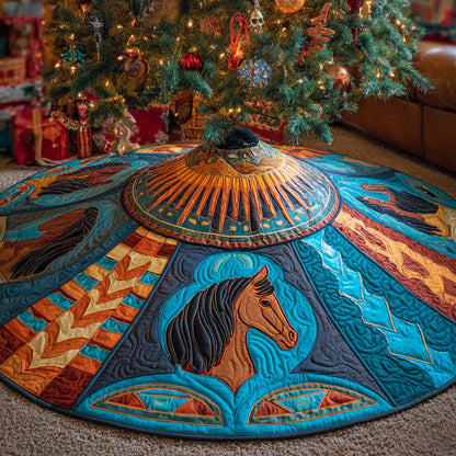 Wild Mustang Circle Quilted Tree Skirt NCU0NXD1032