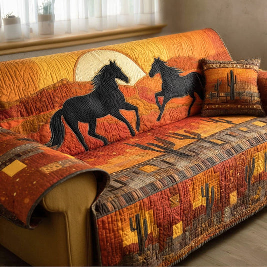 Wild Mustang Quilted Sofa Cover NCU0NTD1324