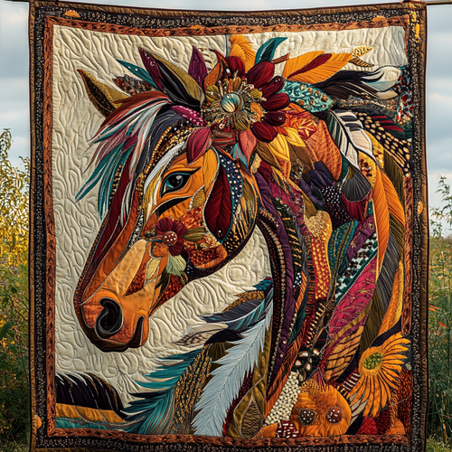 Wild Mustang Spirit Quilted Blanket NCU0DK1118