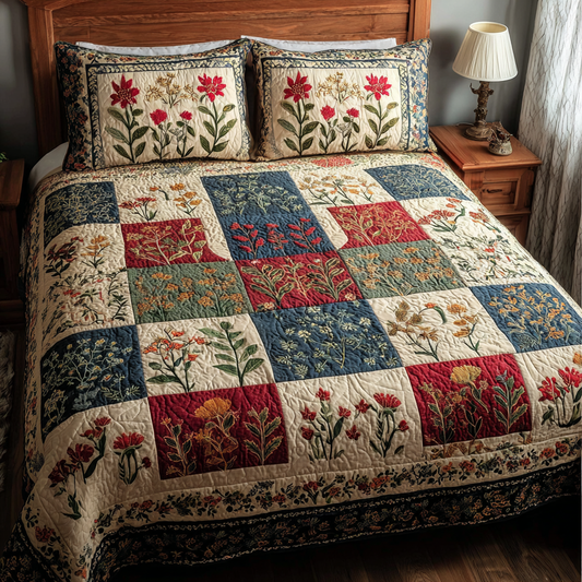 Wild Petals 3-Piece Quilted Bedding Set NCU0DDK454