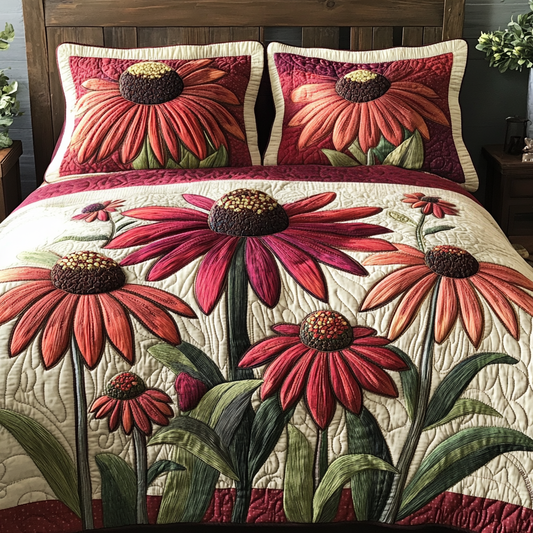 Wild Petals 3-Piece Quilted Bedding Set NCU0NVH636