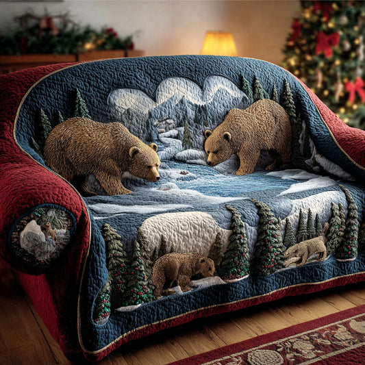 Wild Ridge Bear Quilted Sofa Cover NCU0NTD993
