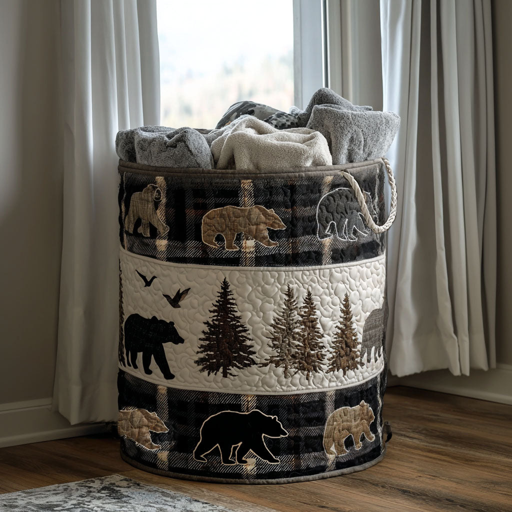 Wild Ridge Plaid Quilted Laundry Basket NCU0PTT1890