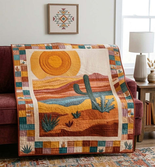 Wild Saguaro Sun Quilted Blanket NCU0DQQ0599