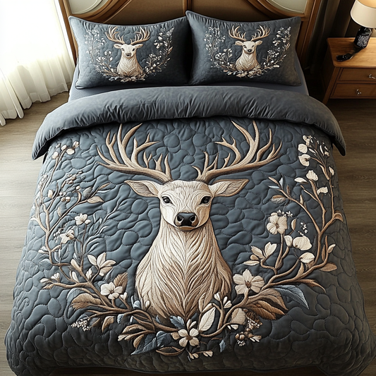 Wild Stag 3-Piece Quilted Bedding Set NCU0PVL063