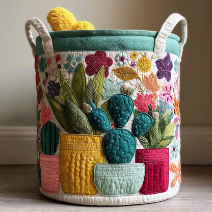 Wild Succulent Quilted Laundry Basket NCU0NNT2004