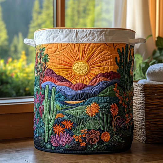 Wild Succulents Quilted Laundry Basket NCU0DV686