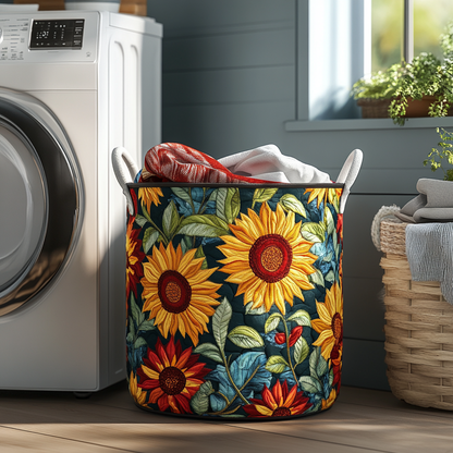 Wild Sunflower Quilted Laundry Basket NCU0DDK556