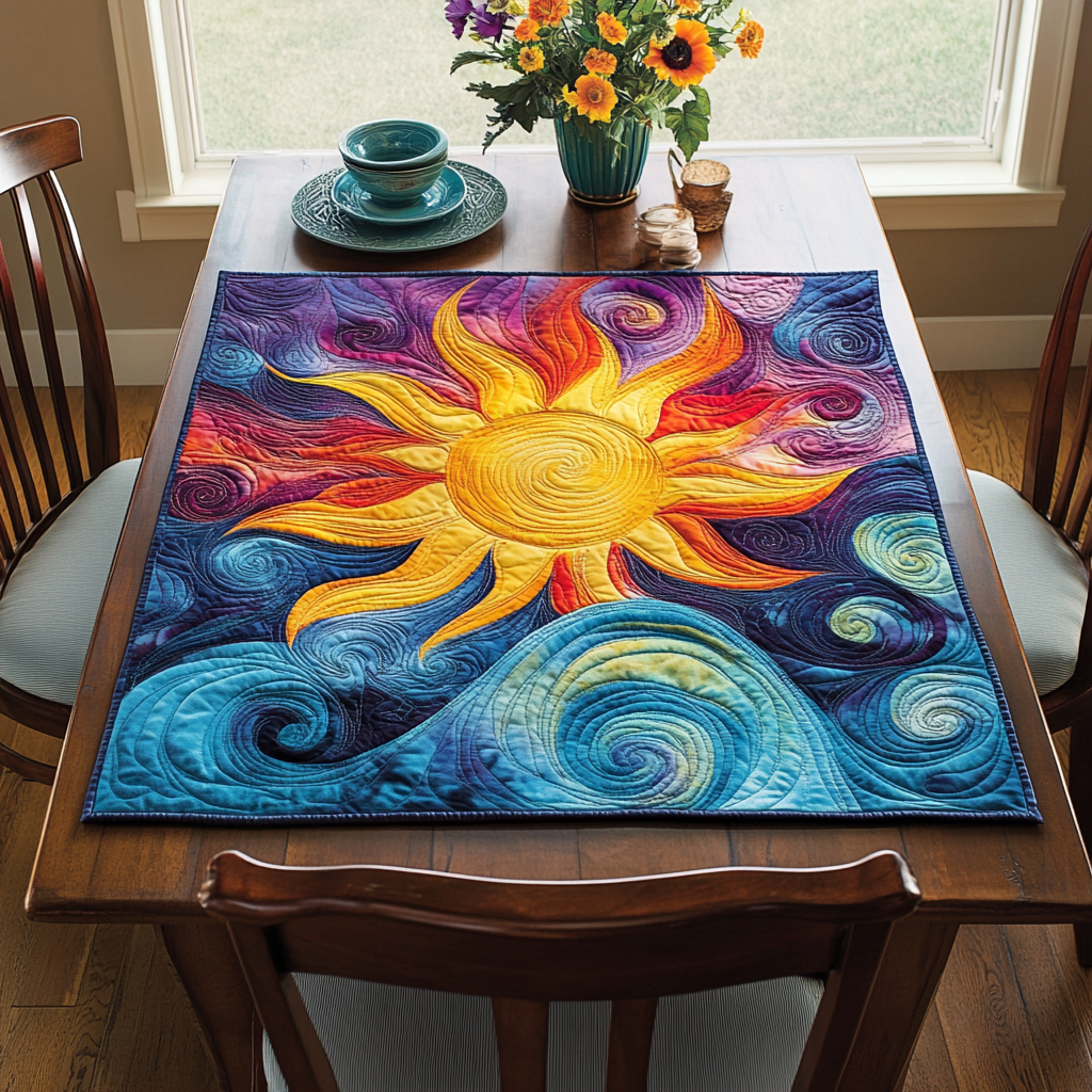 Wild Sunshine Quilted Table Topper NCU0DDK591
