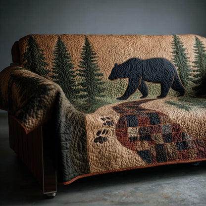 Wild Timber Bear Quilted Sofa Cover NCU0PTT2648