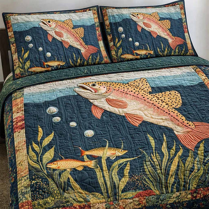 Wild Trout 3-Piece Quilted Bedding Set NCU0NXD1692