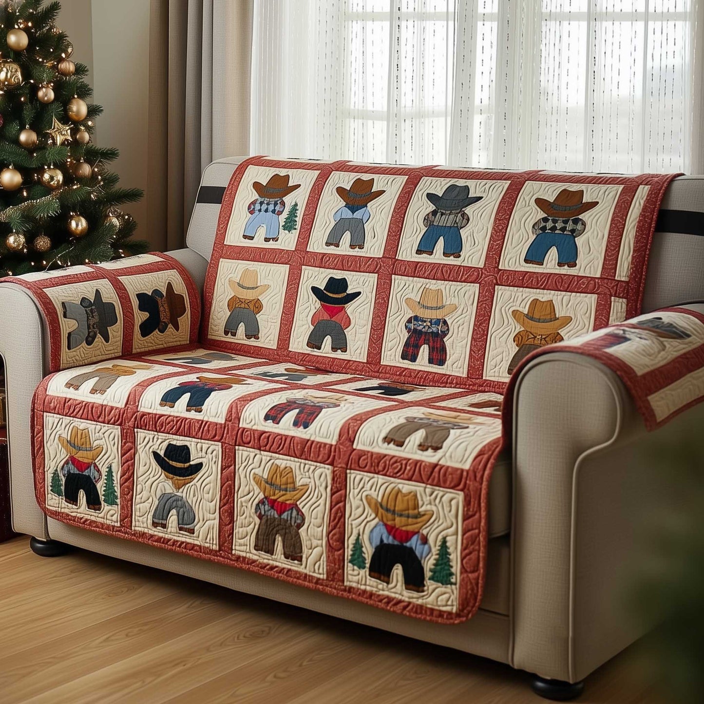Wild West Cowboy Quilted Sofa Cover NCU0HTT070