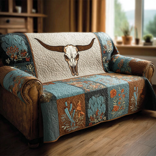 Wild West Skull Quilted Sofa Cover NCU0NTD1548