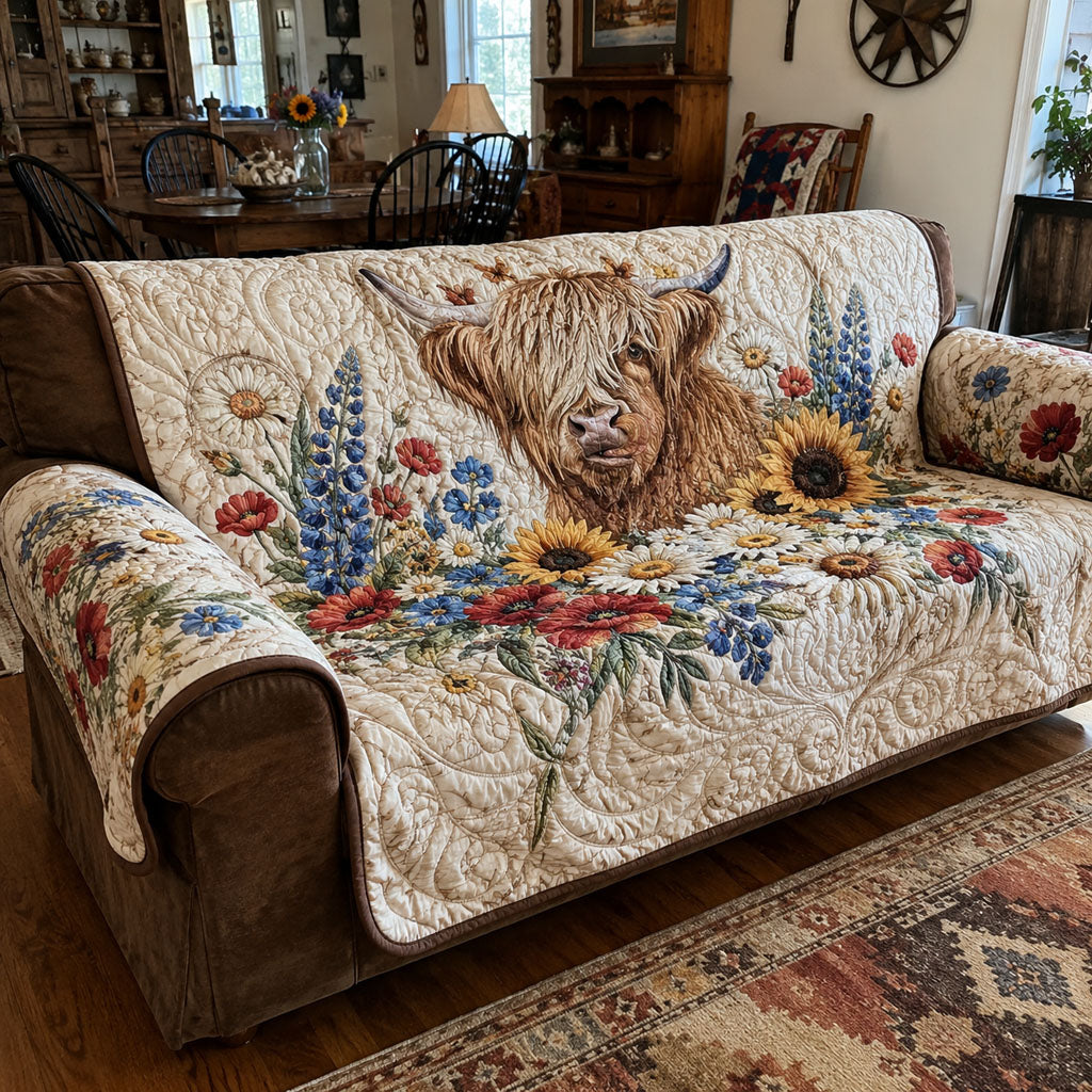 Wild West Wildflowers Quilted Sofa Cover NCU0PTT3426