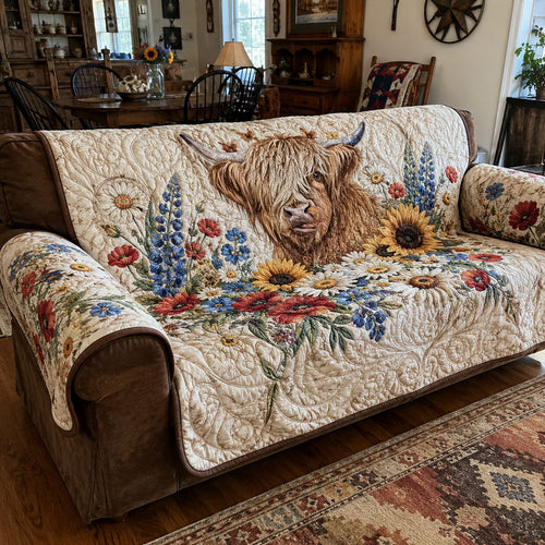Wild West Wildflowers Quilted Sofa Cover NCU0PTT3426