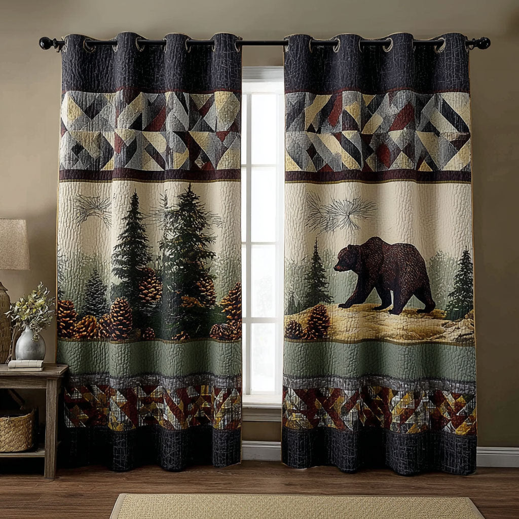 Wilderness Bear Quilted Curtains NCU0NNT2883