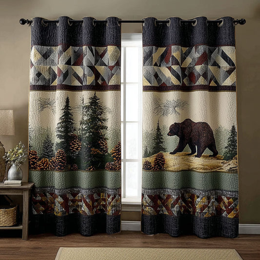 Wilderness Bear Quilted Curtains NCU0NNT2883