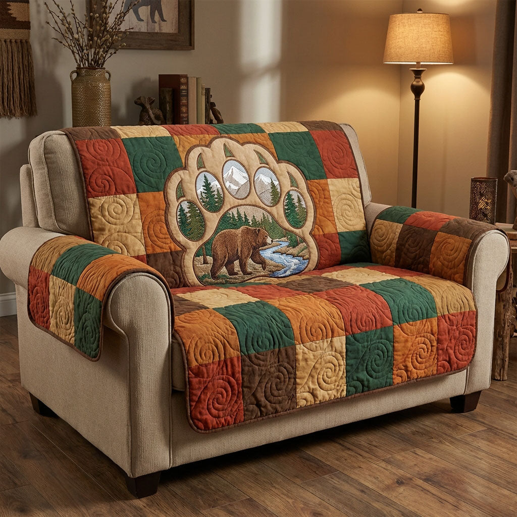 Wilderness Bear Quilted Sofa Cover NCU0NTD1623