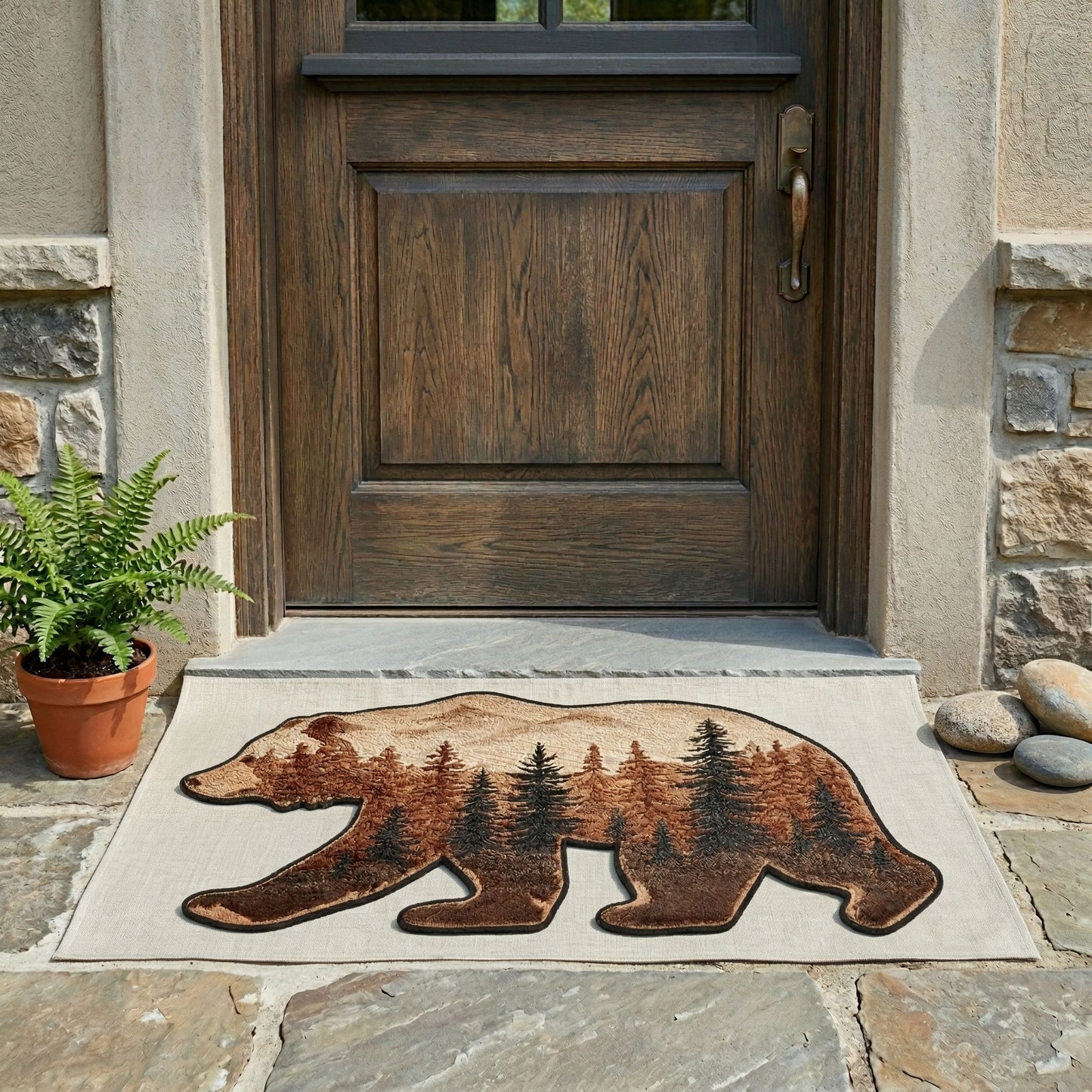 Wilderness Bear Trail Custom Shape Doormat NCU0NNT3087