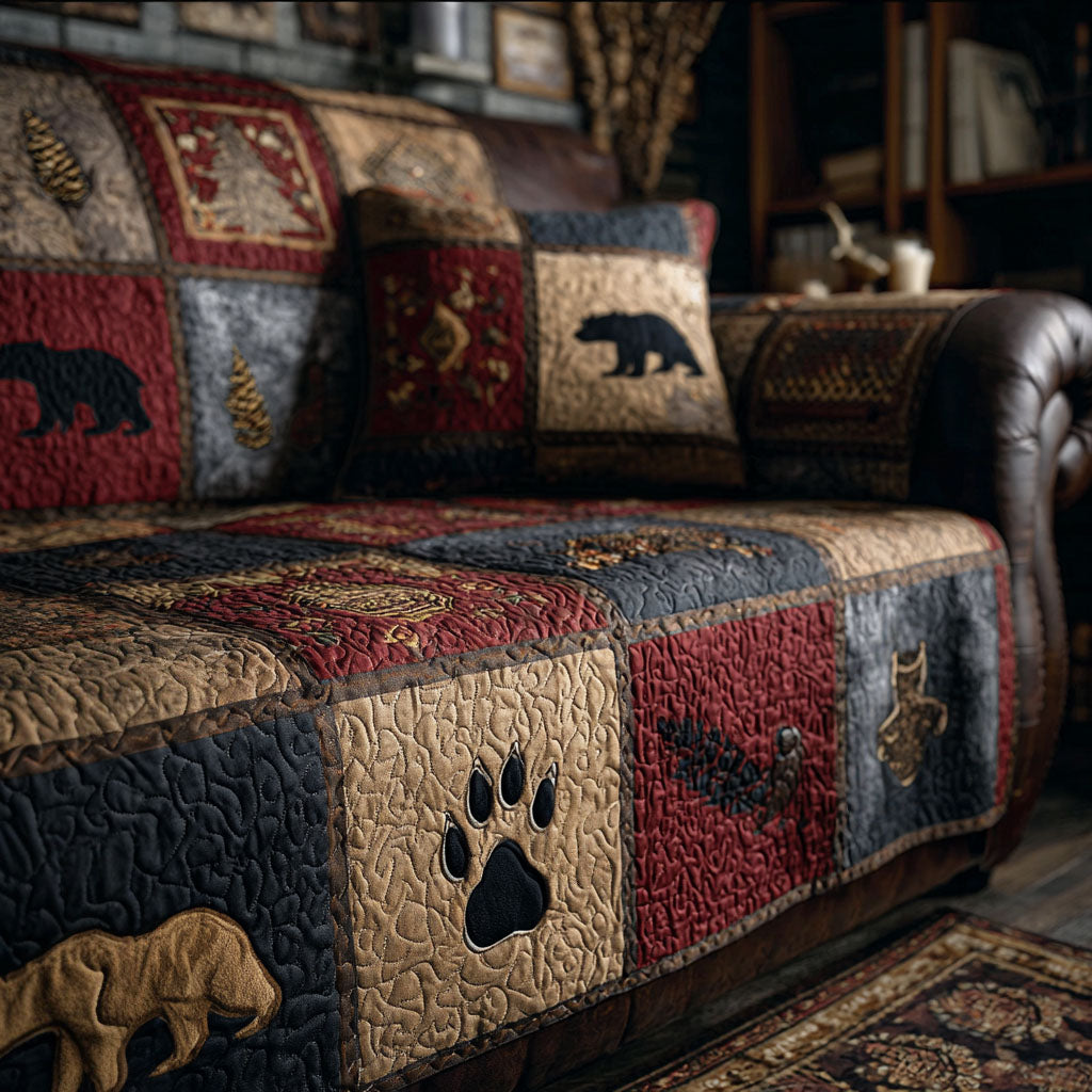 Wilderness Tracks Quilted Sofa Cover NCU0PTT2626