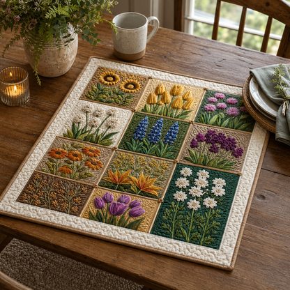 Wildflower Table Quilted Table Topper NCU0DV2005