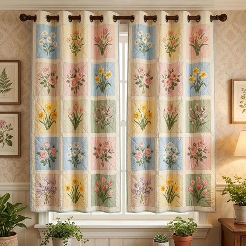Wildflower Calm Quilted Curtains NCU0DV1995