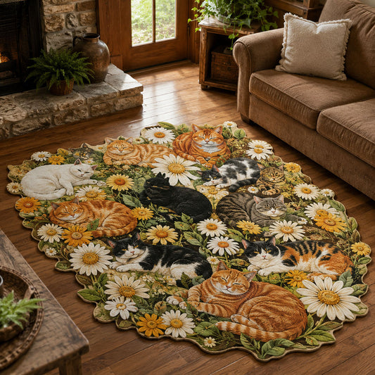Wildflower Cat Haven Custom Shape Area Rug NCU0PTT3334