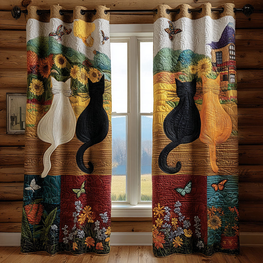 Wildflower Cats Quilted Curtains NCU0PTT2178