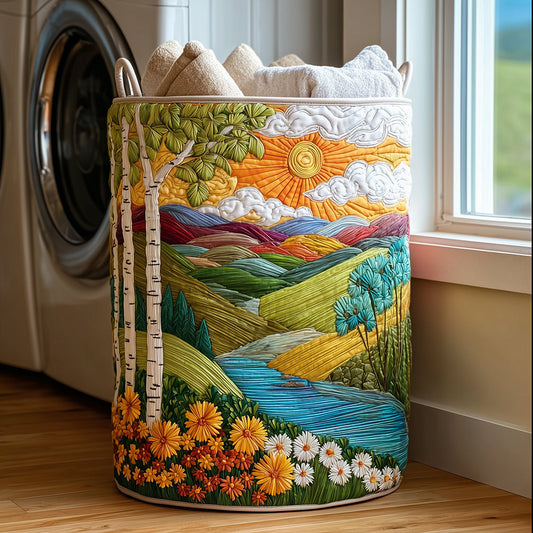 Wildflower Dreams Quilted Laundry Basket NCU0TH2978