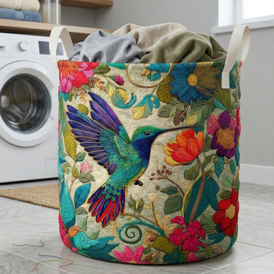 Wildflower Flight Quilted Laundry Basket NCU0NNT3037
