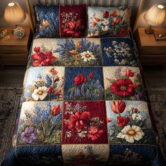 Wildflower Grace 3-Piece Quilted Bedding Set NCU0DQQ0276