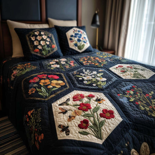 Wildflower Grace 3-Piece Quilted Bedding Set NCU0NNT2538