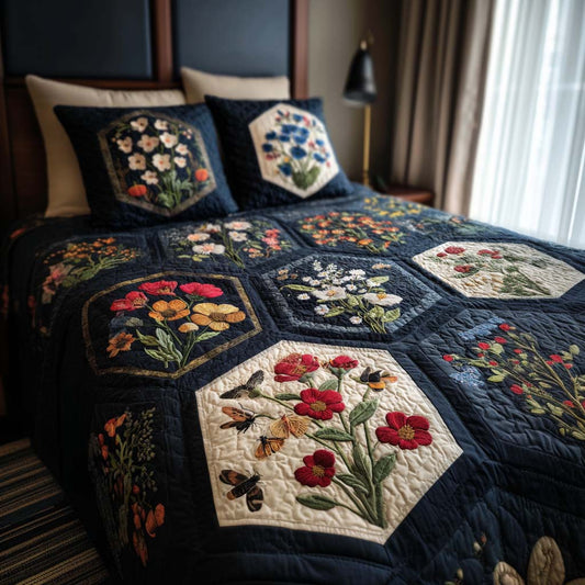 Wildflower Grace 3-Piece Quilted Bedding Set NCU0NNT2538