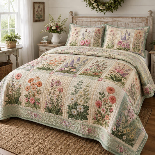 Wildflower Meadow 3-Piece Quilted Bedding Set NCU0DV2385